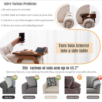 Plateau organisateur de canapé réglable en bois pour salon, support pour télécommande, porte-gobelet, plateau de service pour collations avec support