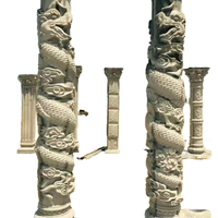 Colonne décorative en EPS de haute qualité avec relief de dragon, statue de dragon chinois, décoration de cour, colonne décorative pour la construction de maisons