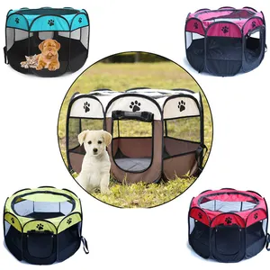 Draagbare Pet Play Pen Hond Kinderbox Acht Mesh Panelen Outdoor Pop Up Hond Tent Waterdicht Ademend Opvouwbare Huisdier Tent