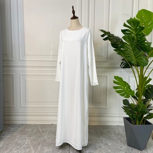 6597# Modest Fashion Daily Wear Solid Color Premium Nida Closed Abaya Slim Sleeve Dubai Islamic <b>Women</b> <b>Slip</b> Dress With Lined - Product Image 4