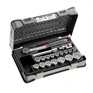 <b>Socket</b> Set 1/2 Inch Drive 13 Piece Metric With Ratchet And <b>Extension</b> Bar For Automotive Repair - Product Image 2