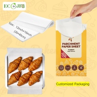 Feuilles de papier sulfurisé blanc personnalisées, prédécoupées, antiadhésives et résistantes à la graisse pour boulangerie, marque éco-responsable, vente au détail, marque privée