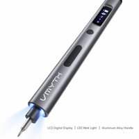 Destornillador Eléctrico de Precisión ES1, 60 Puntas S2, 3.7V Inalámbrico USB-C, 4 Niveles de Torque, Pantalla LED LCD, FCC CE ROHS, para Reparación de Teléfonos y PC