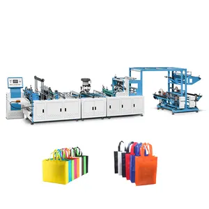 Automatische Stand-Box-Taschenherstellungsmaschine aus Vliesstoff mit Online-Griff und Thermoeinlage 5-in-1