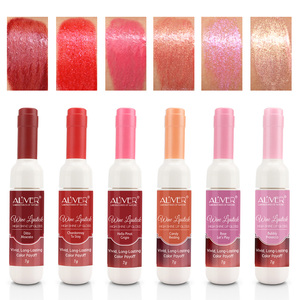 ALIVER Fabricant Vente en gros Lot de 6 Rouge à lèvres de luxe très brillant Tubes de mini bouteilles de vin blanc rouge imperméables Brillant à lèvres (<span class=keywords><strong>Old1</strong></span>) - Product Image 2