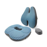 Coussin de siège en mousse à mémoire de forme, ensemble de coussins pour soulager les douleurs lombaires et du coccyx, pour le bureau, la voiture, le fauteuil roulant, design ergonomique orthopédique