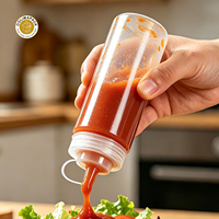 Bouteille de sauce à presser OOLIMA 24oz en PE/PP blanc, distributeur de qualité alimentaire pour ketchup, mayonnaise, moutarde, vinaigrette