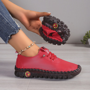 Zapatos Planos de Cuero Hechos a Mano para <span class=keywords><strong>Mujer</strong></span>, Venta al Por Mayor de Fábrica - <span class=keywords><strong>Mocasines</strong></span> Casuales con Suela Antideslizante para Uso Diario - Product Image 4