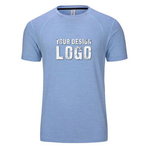 T-shirt pour homme en polyester respirant et à séchage rapide, coupe ajustée décontractée pour l'été, idéal pour la course à pied, la salle de sport et le sport, faible MOQ, personnalisable - Product Image 6
