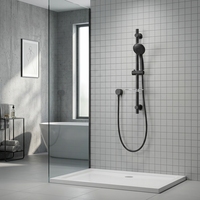 Tidjune Mat Noir De Poche Tête De Douche 3-Pulvérisation De Poche Tête De Douche avec Douche Barre Coulissante