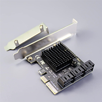 Tarjeta Controladora PCI Express X1 X4 a 6 Puertos Serial ATA SATA 3.0 ASM1166 PC 6Gbps 6 Puertos PCI-E a SATA III Tarjeta de Expansión