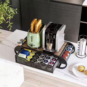 Organisateur de capsules de café en bois brun rustique au design unique et nouveau, porte-capsules K Cup, tiroirs pour capsules de café, organiseur de capsules de café - Product Image 3