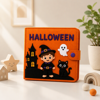 Panier d'Halloween personnalisé, livre sensoriel en feutre éducatif pour anniversaires, baby showers, apprentissage préscolaire et voyages en voiture