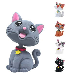 Bobblehead Premium - Décoration de tableau de bord Chat Gris pour Voiture, Maison et Bureau, Élégant Cadeau Porte-Bonheur pour des Vibes Positives - Product Image 6