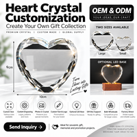 Cœur en cristal K9 vierge à graver à l'intérieur, motif personnalisé 3D, lumière violette, pour la création de photos, cadeau commémoratif
