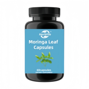Suppléments OEM/ODM Marque privée Soutien à base de plantes et riche source de phytonutriments Capsules de feuille de Moringa extra fort 500Mg - Product Image 1