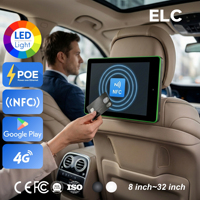 Tableta POE de 10.1 Pulgadas para Reposacabezas de Taxi, para SoftPOS, Pago con Tarjeta de Crédito NFC, Reproductor de Publicidad Android 11 con Ranura 4G LTE Opcional