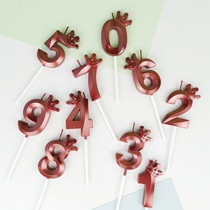 Bougies d'anniversaire numériques 3D bougies d'âge couronnes colorées fournitures de fête d'enfants numériques - Product Image 5
