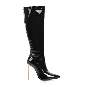 Botas de tacón alto de invierno 2023, talla 48, <span class=keywords><strong>calzado</strong></span> elegante a la moda, botas cálidas de talla grande hasta la rodilla, botas de tacón alto, zapatos para mujer - Product Image 4