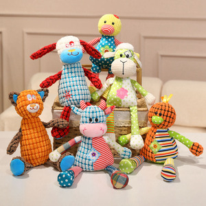 Poupées en tissu rayées de haute qualité, veaux, moutons, poulets, poupées en tissu apaisantes pour les bébés pendant leur sommeil, poupées en tissu moches - Product Image 1