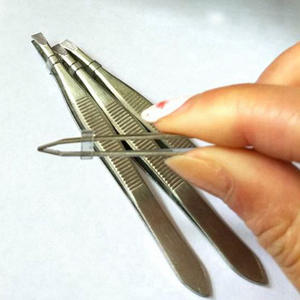 SunelPort Outils et fournitures de beauté Acier inoxydable Pointe incurvée Léger Écologique Poignée confortable Pince à épiler pour sourcils Sourcils - Product Image 3