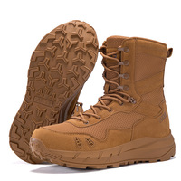 Bottes de randonnée tactiques légères et respirantes TSB108 AS33 marron foncé avec fermeture éclair, durables pour la marche en plein air, pour hommes