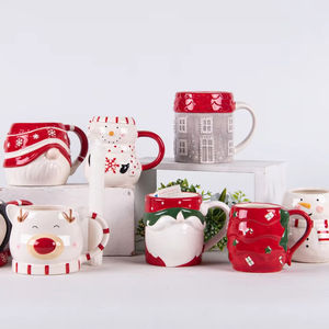 Taza Personalizada <span class=keywords><strong>de</strong></span> Cerámica con Dibujos Animados Lindos, Pintada a Mano, con Coloridos Árboles <span class=keywords><strong>de</strong></span> Navidad, Regalo para las Fiestas, Papá Noel, Renos y Muñeco <span class=keywords><strong>de</strong></span> Nieve - Product Image 6