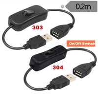 Cable de Carga Rápida USB 2.0 Macho a Hembra con Interruptor de Encendido/Apagado para Ventilador USB