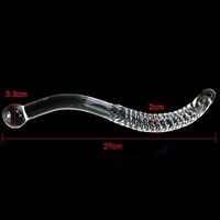 Dildo en verre lisse, double extrémité, en forme de pénis, pour le plaisir, en forme de S, pour stimulation du point G, plug anal