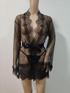 Robes de nuit transparentes sexy en 2 pièces pour femme, vêtements de nuit pour femmes grandes tailles avec culotte - Product Image 4