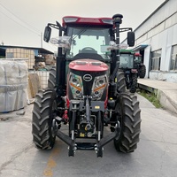 Tracteur agricole 4x4 à roues motrices, mini tracteur compact 70 CV avec transmission par engrenages PTO avant, haute productivité