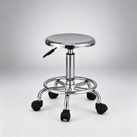 Chaise de styliste en acier inoxydable, chaise de barbier pivotante à 360 degrés, inclinable, réglable en hauteur, mobilier de salon moderne