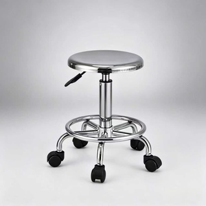 Tabouret de travail en acier inoxydable antistatique, pivotant et réglable en hauteur, pour laboratoire et chaîne de montage en usine - Product Image 6