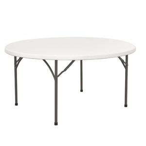 Mesa redonda de plástico no plegable Moon de 180cm con almacenamiento portátil de escritorio grueso para banquetes de área grande y actividades de cena - Product Image 1