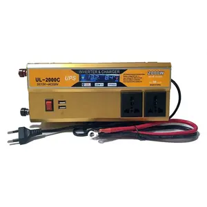 DC TO AC 12V 220V 1KW 2KW Modified Sine Wave Power Inverter 1000W 2000W with a built-in Solar Battery Charger & UPS for RV