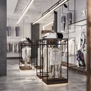 Set Espositivo per <span class=keywords><strong>Boutique</strong></span> di Moda, Scaffale Appendiabiti, Espositore per Negozi al Dettaglio - Product Image 2