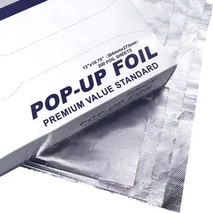 アルミホイル包装紙10.6*9インチ長方形カラー印刷ポップアップ家庭用ブリキ箔