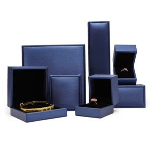 Good price ready to ship customizable PU leather ring box luxury jewelry box packaging jewelry box set