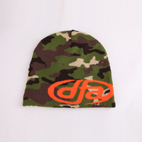 Chapeau d'hiver tricoté de haute qualité avec logo jacquard personnalisé, motif camouflage, chaud, unisexe, streetwear, style Y2K, bonnet skull