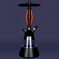 Chicha arabe moderne en aluminium de haute qualité, très vendue, avec un seul tuyau, accessoires complets, éclairage LED écologique