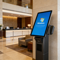 Kiosque de paiement de commande de nourriture en libre-service pour hôtel, motel, hall d'accueil, système optionnel de 21,5 pouces, support au sol, SDK