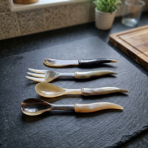 Ensemble de cuillères vintage en corne de buffle, couteau à fromage artisanal, spatule à beurre, épandeur à crème pour la cuisine à domicile, ensemble de 3 pièces - Product Image 4