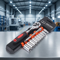 Jeu de clés à douille de qualité 3/8 Dr, 12 pièces, 15 outils à main pour la réparation automobile, clé à cliquet automobile
