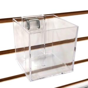 Dễ dàng gắn perspex hiển thị bin 4 inch vuông không gian Saver tiếp thị chủ sở hữu hỗ trợ thêm Pegboard Modular Dump Cube - Product Image 2