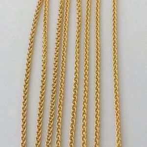 قلادات سلسلة قمح عتيقة 1 عرض 14 قيراط مليئة بالذهب قلادة مجوهرات عصرية للنساء - Product Image 4