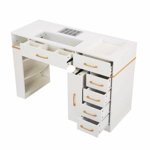 Bureau de manucure <span class=keywords><strong>professionnel</strong></span> multifonctionnel moderne, <span class=keywords><strong>table</strong></span> à ongles avec 3 tiroirs pour salon, utilisation en salon de beauté ou à domicile - Product Image 3