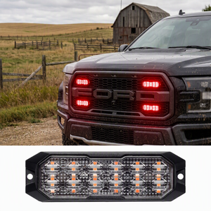 Feu de signalisation d'urgence pour camion, lampe clignotante 12V 24V ECE R10, 12 LED, lentille fumée, lumière stroboscopique 36W, couleur simple ou double, 4 fils, synchronisation - Product Image 1