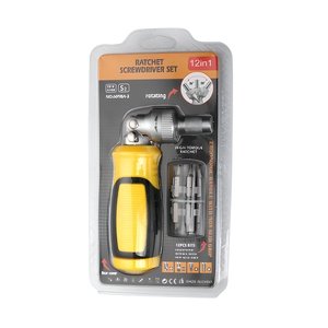 Ratchet <b>Screwdriver</b> Set 12in1 Chrome Vanadium Steel Magnetic Bits Ergonomic Handle For Household Repair - Product Image 1