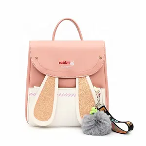 decoración mochila Suppliers-Mochila de nailon decorativa para niñas, bolso escolar multifuncional, bonito Conejo, a la moda, novedad de 2021