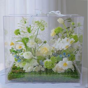 Wholesale Waterproof Clear Acrylic Flower <b>Gift</b> <b>Box</b> with Lid - Display Case for Fresh/Preserved Roses Bouquets Wedding - Product Image 4